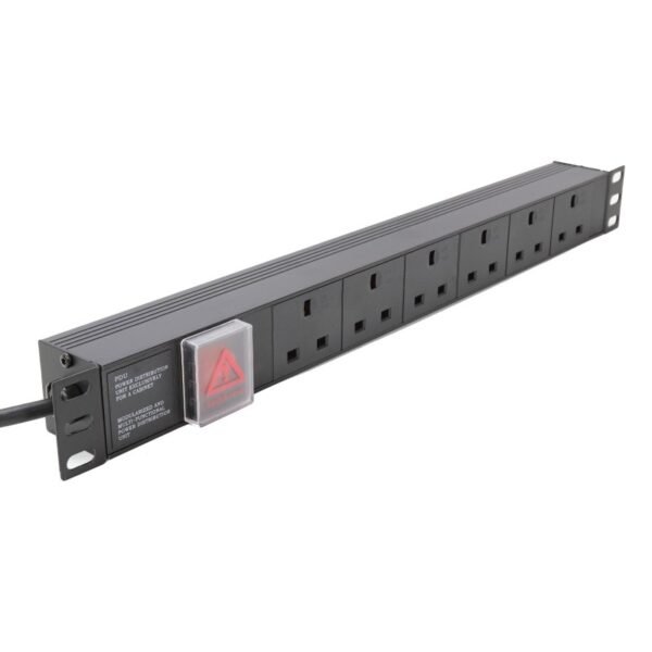 Network Rack Cabinet Aluminum 6 Socket PDU with UK Plug